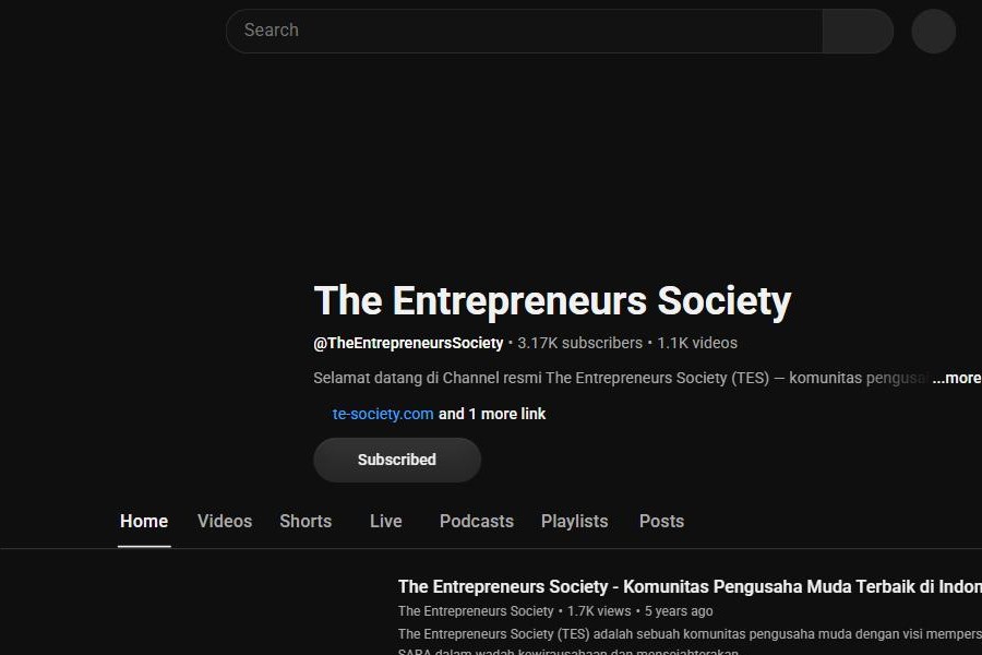 The Entrepreneurs Society on YouTube